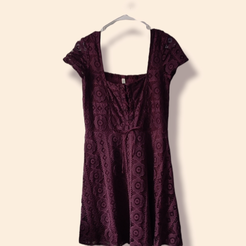 Purple Boho/Faux Corset Dress